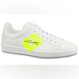 LOUIS VUITTON Calfskin Mens Luxembourg Sneakers 7.5
White Yellow